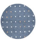 Safavieh Calico Shag Blue / Ivory CLC102 6 ft. 7 in. X 6 ft. 7 in. Round Rug