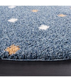 Safavieh Calico Shag Blue / Ivory CLC102 6 ft. 7 in. X 6 ft. 7 in. Round Rug