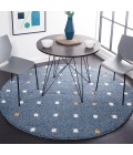 Safavieh Calico Shag Blue / Ivory CLC102 6 ft. 7 in. X 6 ft. 7 in. Round Rug