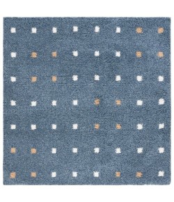Safavieh Calico Shag Blue / Ivory CLC102 6 ft. 7 in. X 6 ft. 7 in. Square Rug