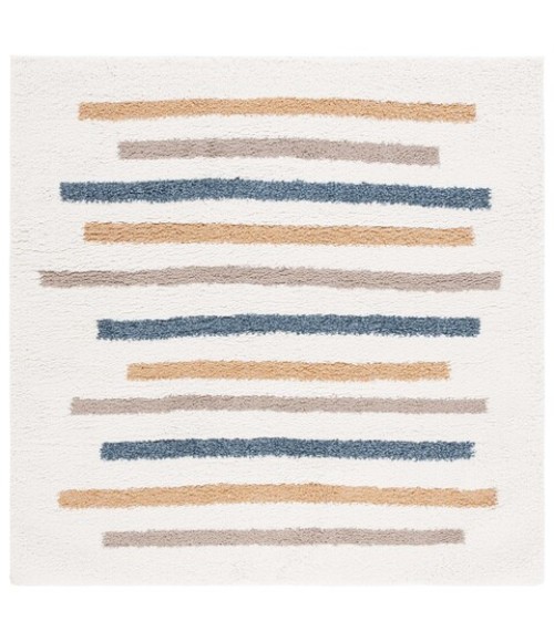 Safavieh Calico Shag Ivory / Gold Rug CLC110 6 ft. 7 in. X 6 ft. 7 in. Square - Rugs Town Safavieh Calico Shag Ivory / Gold CLC110 6 ft. 7 in. X 6 ft. 7 in. Square Rug