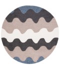 Safavieh Calico Shag Black / Taupe CLC116 6 ft. 7 in. X 6 ft. 7 in. Round Rug