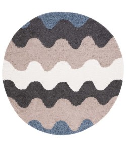 Safavieh Calico Shag Black / Taupe CLC116 6 ft. 7 in. X 6 ft. 7 in. Round Rug