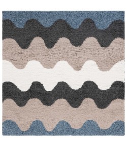 Safavieh Calico Shag Black / Taupe CLC116 6 ft. 7 in. X 6 ft. 7 in. Square Rug