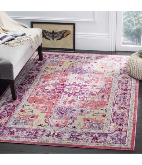 Safavieh Claremont Purple / Coral CLR664 8 ft. X 10 ft. Rectangle Rug
