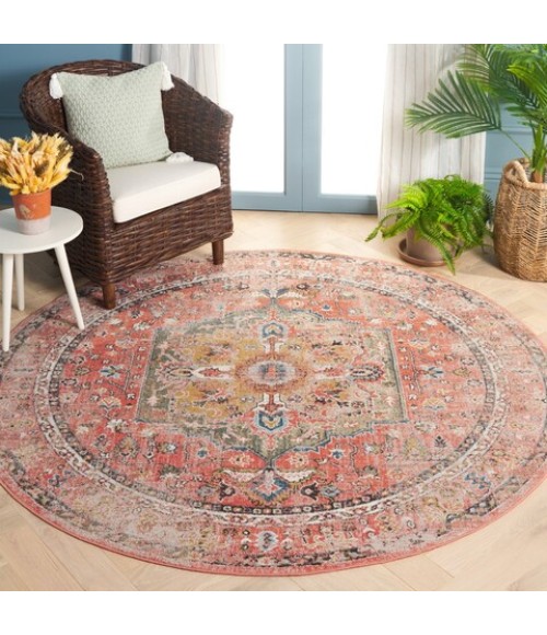 Safavieh Cornelia  Rust CRN208 6 ft. 7 in. X 6 ft. 7 in. Round Rug