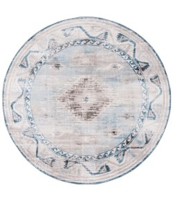 Safavieh Cornelia  Blue / Ivory CRN234 6 ft. 7 in. X 6 ft. 7 in. Round Rug