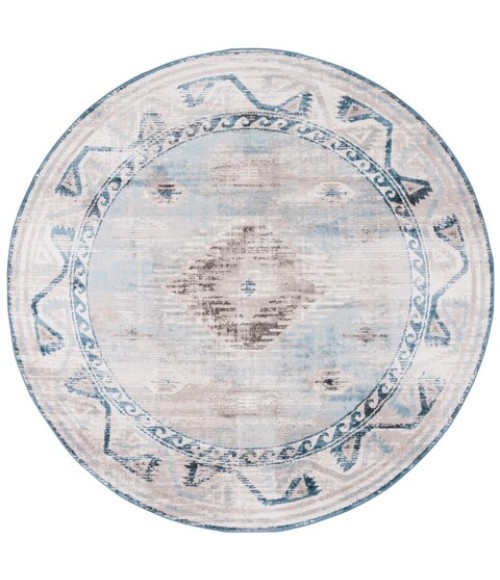 Safavieh Cornelia Blue / Ivory Rug CRN234 6 ft. 7 in. X 6 ft. 7 in. Round - Rugs Town Safavieh Cornelia Blue / Ivory CRN234 6 ft. 7 in. X 6 ft. 7 in. Round Rug