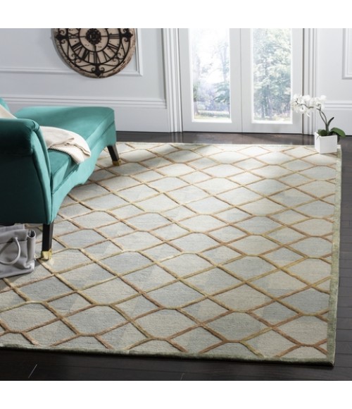 Safavieh Nepalese Aqua / Gold DVE473 6 ft. X 9 ft. Rectangle Rug