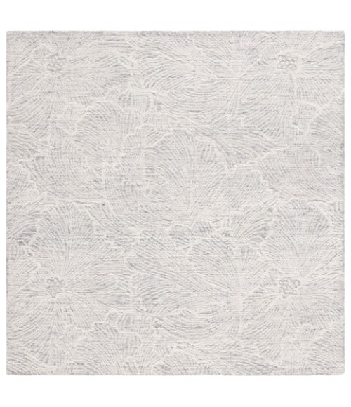 Safavieh Ebony Grey / Ivory EBN101 6 ft. X 6 ft. Square Rug
