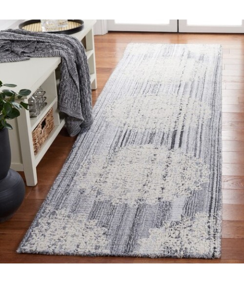 Safavieh Ebony Grey / Ivory EBN106 2 ft. 3 in. X 9 ft. Runner Rug