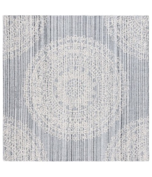 Safavieh Ebony Grey / Ivory EBN106 6 ft. X 6 ft. Square Rug