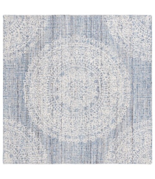 Safavieh Ebony Blue / Ivory EBN106 6 ft. X 6 ft. Square Rug