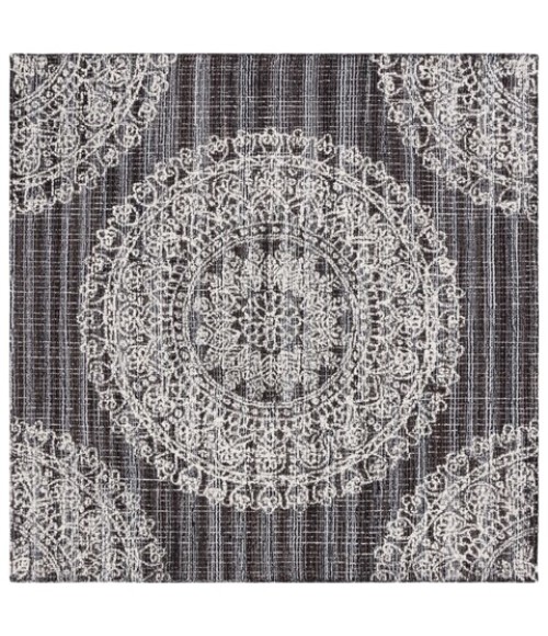 Safavieh Ebony Brown / Ivory EBN106 6 ft. X 6 ft. Square Rug