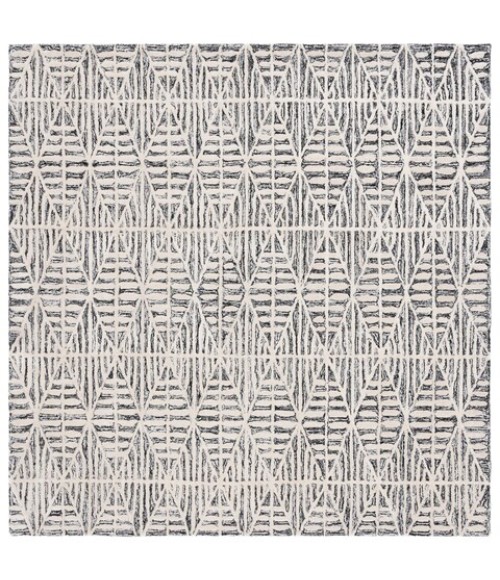 Safavieh Ebony Black / Ivory EBN110 6 ft. X 6 ft. Square Rug