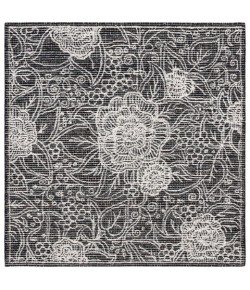 Safavieh Ebony Black / Ivory EBN114 6 ft. X 6 ft. Square Rug