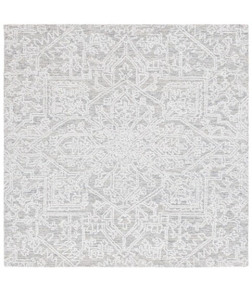 Safavieh Ebony Grey / Ivory EBN205 6 ft. X 6 ft. Square Rug
