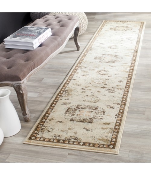 Safavieh Florenteen Ivory / Brown Rug FLR128 2 ft. X 8 ft. Runner - Rugs Town Safavieh Florenteen Ivory / Brown FLR128 2 ft. X 8 ft. Runner Rug
