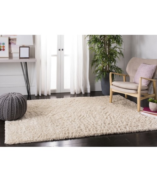 Safavieh Fontana Shag  Creme FNT800 4 ft. X 4 ft. Square Rug