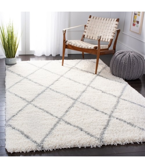 Safavieh Fontana Shag  Cream / Grey FNT815 9 ft. X 12 ft. Rectangle Rug