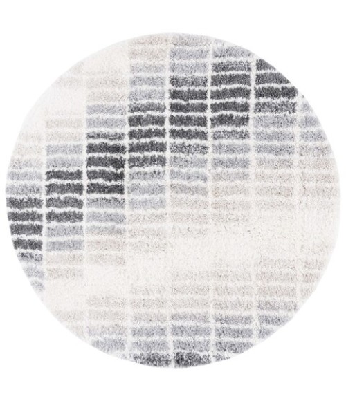 Safavieh Fontana Shag Ivory / Grey Rug FNT823 6 ft. 7 in. X 6 ft. 7 in. Round - Rugs Town Safavieh Fontana Shag Ivory / Grey FNT823 6 ft. 7 in. X 6 ft. 7 in. Round Rug