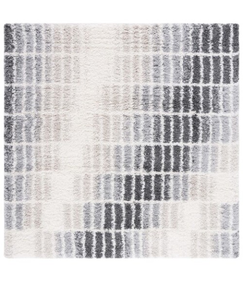 Safavieh Fontana Shag Ivory / Grey Rug FNT823 6 ft. 7 in. X 6 ft. 7 in. Square - Rugs Town Safavieh Fontana Shag Ivory / Grey FNT823 6 ft. 7 in. X 6 ft. 7 in. Square Rug