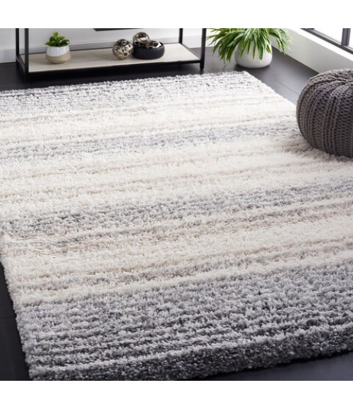 Safavieh Fontana Shag  Ivory / Grey FNT832 4 ft. X 6 ft. Rectangle Rug