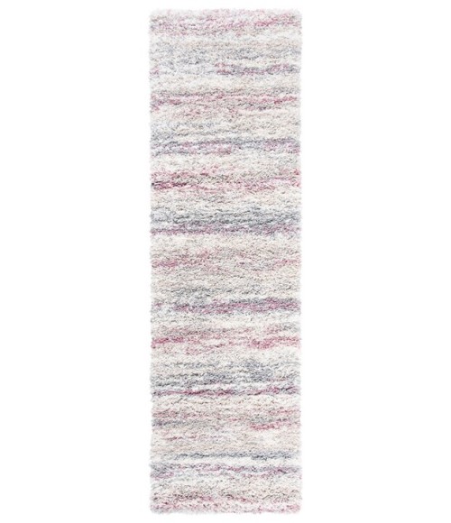 Safavieh Fontana Shag  Ivory / Pink FNT842 2 ft. 3 in. X 12 ft. Runner Rug