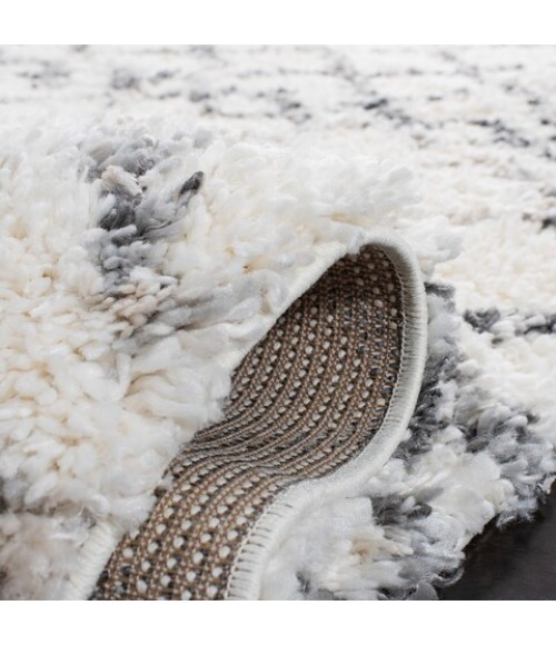 Safavieh Fontana Shag Ivory / Grey Rug FNT845 2 ft. 3 in. X 6 ft. Runner - Rugs Town Safavieh Fontana Shag Ivory / Grey FNT845 2 ft. 3 in. X 6 ft. Runner Rug