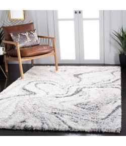 Safavieh Fontana Shag  Ivory / Grey FNT848 2 ft. 3 in. X 14 ft. Runner Rug