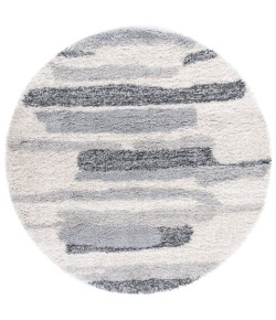 Safavieh Fontana Shag  Grey / Ivory FNT890 4 ft. X 4 ft. Round Rug