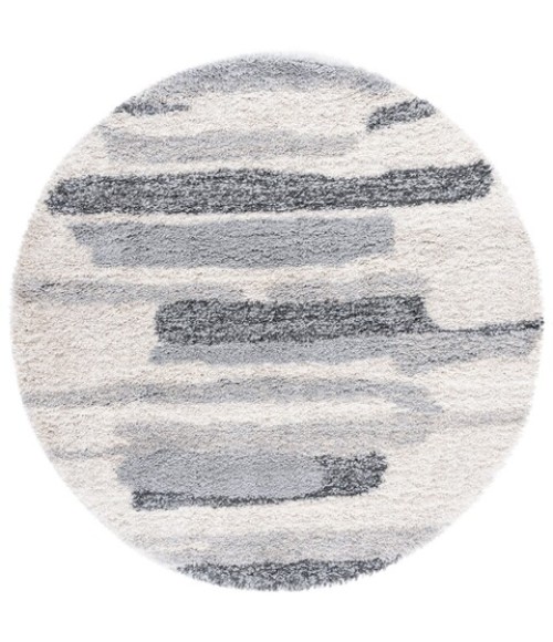 Safavieh Fontana Shag Grey / Ivory Rug FNT890 4 ft. X 4 ft. Round - Rugs Town Safavieh Fontana Shag Grey / Ivory FNT890 4 ft. X 4 ft. Round Rug