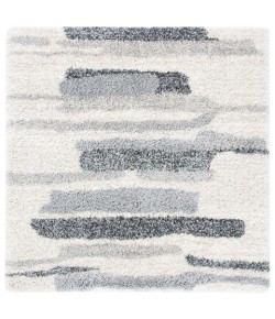 Safavieh Fontana Shag  Grey / Ivory FNT890 4 ft. X 4 ft. Square Rug