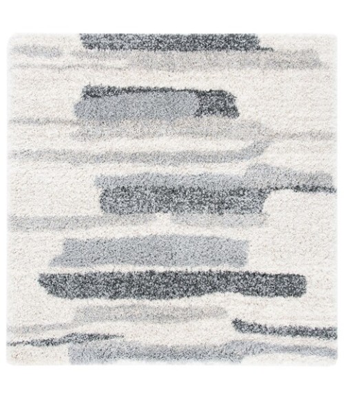 Safavieh Fontana Shag Grey / Ivory Rug FNT890 4 ft. X 4 ft. Square - Rugs Town Safavieh Fontana Shag Grey / Ivory FNT890 4 ft. X 4 ft. Square Rug