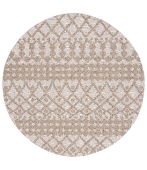 Safavieh Global Beige / Brown GLB206 6 ft. 7 in. X 6 ft. 7 in. Round Rug