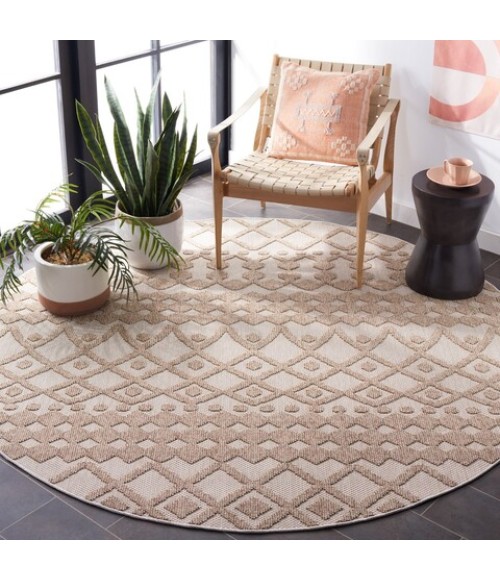 Safavieh Global Beige / Brown GLB206 6 ft. 7 in. X 6 ft. 7 in. Round Rug