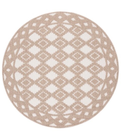 Safavieh Global Beige / Brown GLB208 6 ft. 7 in. X 6 ft. 7 in. Round Rug