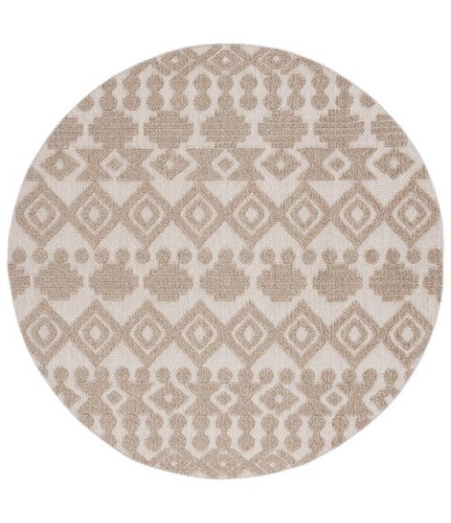 Safavieh Global Beige / Brown GLB214 6 ft. 7 in. X 6 ft. 7 in. Round Rug