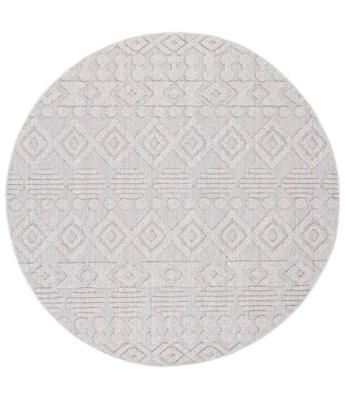 Safavieh Global Grey / Ivory GLB214 6 ft. 7 in. X 6 ft. 7 in. Round Rug