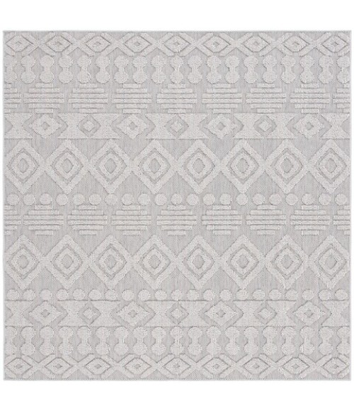 Safavieh Global Grey / Ivory GLB214 6 ft. 7 in. X 6 ft. 7 in. Square Rug
