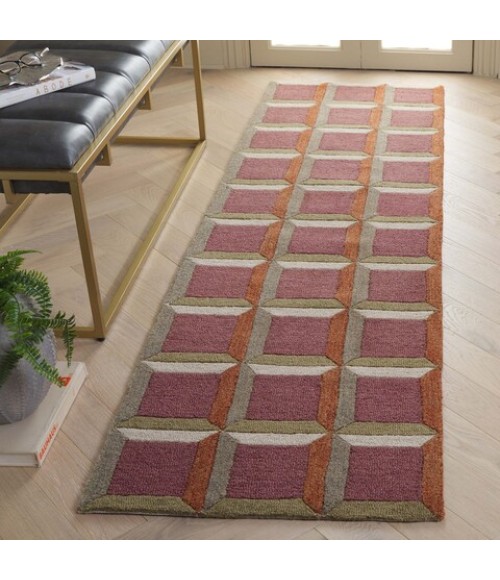 Safavieh Genre Pink / Beige GRE101 2 ft. 3 in. X 8 ft. Runner Rug