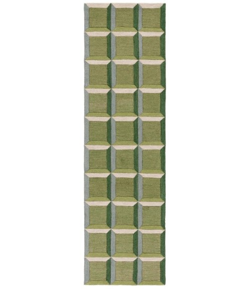 Safavieh Genre Green / Beige GRE101 2 ft. 3 in. X 8 ft. Runner Rug