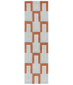 Safavieh Genre Light Blue / Rust GRE102 2 ft. 3 in. X 8 ft. Runner Rug