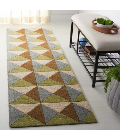 Safavieh Genre Beige / Green Rug GRE103 2 ft. 3 in. X 8 ft. Runner - Rugs Town Safavieh Genre Beige / Green GRE103 2 ft. 3 in. X 8 ft. Runner Rug