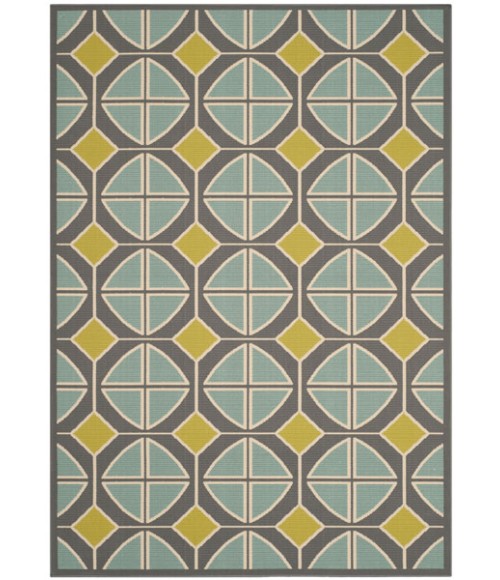 Safavieh Hampton Dark Grey / Light Blue HAM510 4 ft. X 6 ft. Rectangle Rug