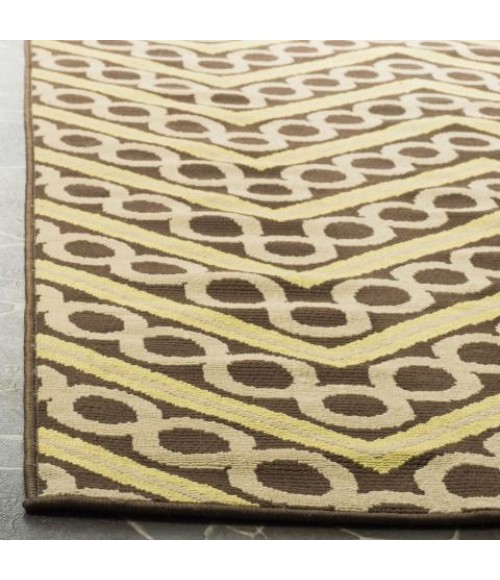 Safavieh Hampton Brown / Ivory HAM513 6 ft. 7 in. X 9 ft. 6 in. Rectangle Rug