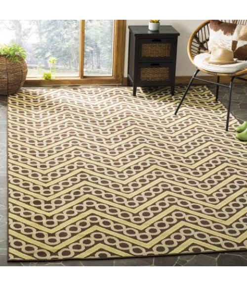 Safavieh Hampton Brown / Ivory HAM513 6 ft. 7 in. X 9 ft. 6 in. Rectangle Rug