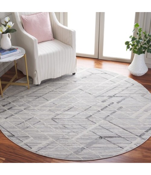 Safavieh Hanna Ivory / Light Grey HAN102 6 ft. 7 in. X 6 ft. 7 in. Round Rug