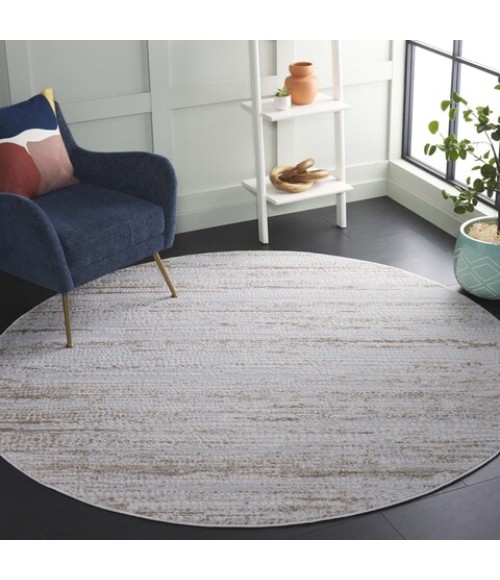 Safavieh Hanna Grey Ivory / Beige HAN108 6 ft. 7 in. X 6 ft. 7 in. Round Rug