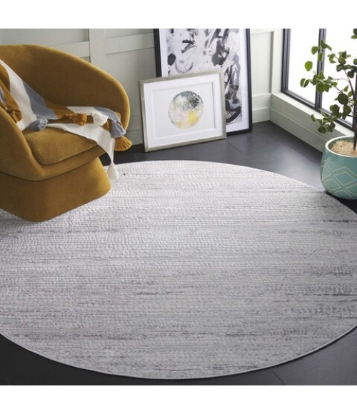 Safavieh Hanna Grey Ivory / Dark Grey HAN108 6 ft. 7 in. X 6 ft. 7 in. Round Rug